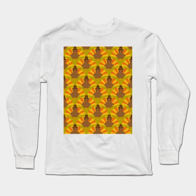 thanksgiving turkey pattern Long Sleeve T-Shirt by DragonTees